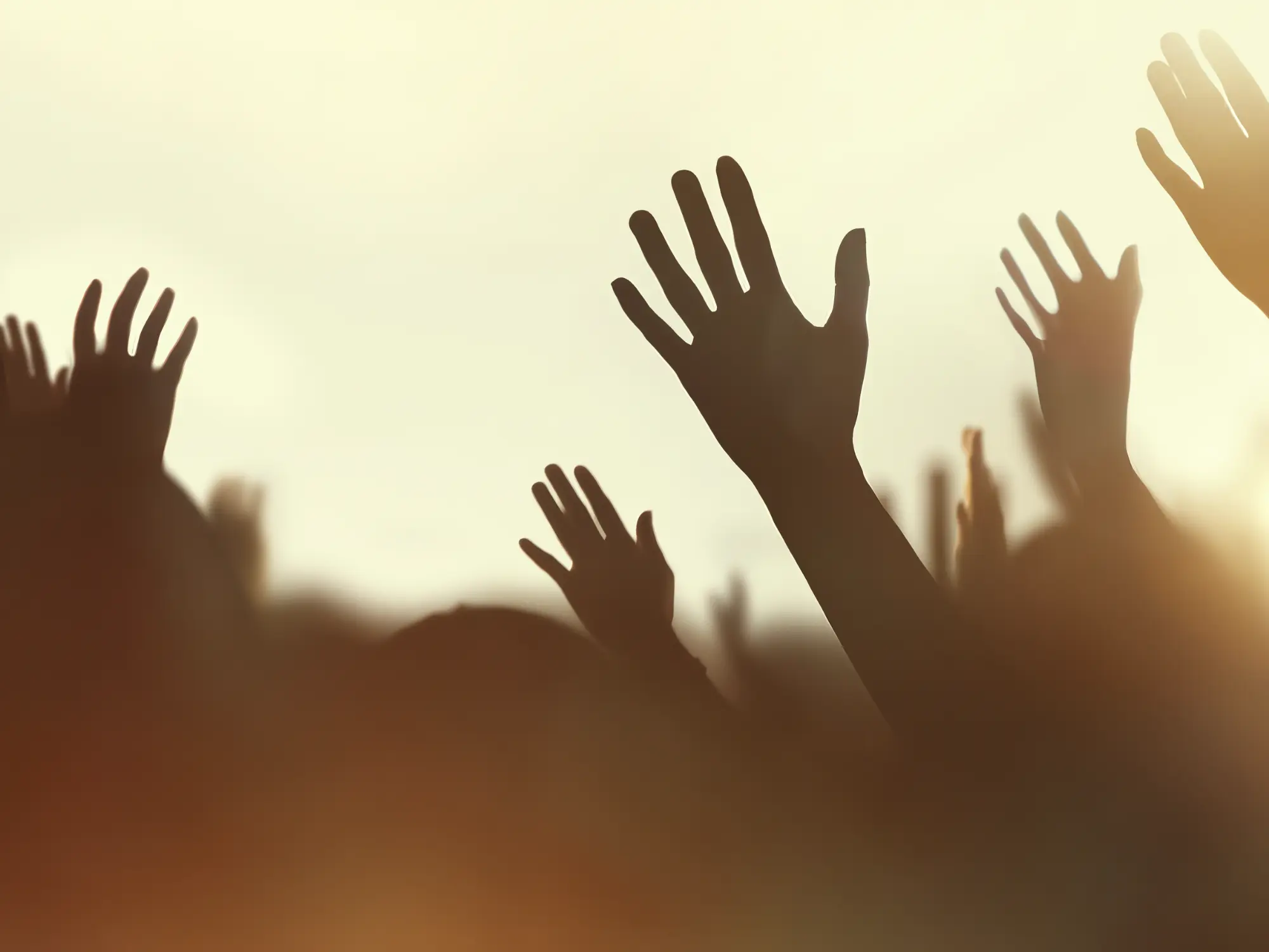 Hands raised in worship